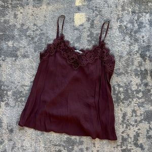 Burgundy lace top